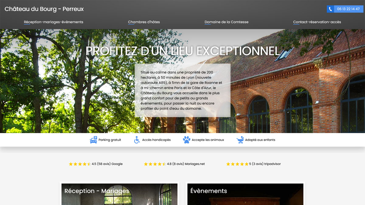 Refonte du site Château du Bourg-Perreux