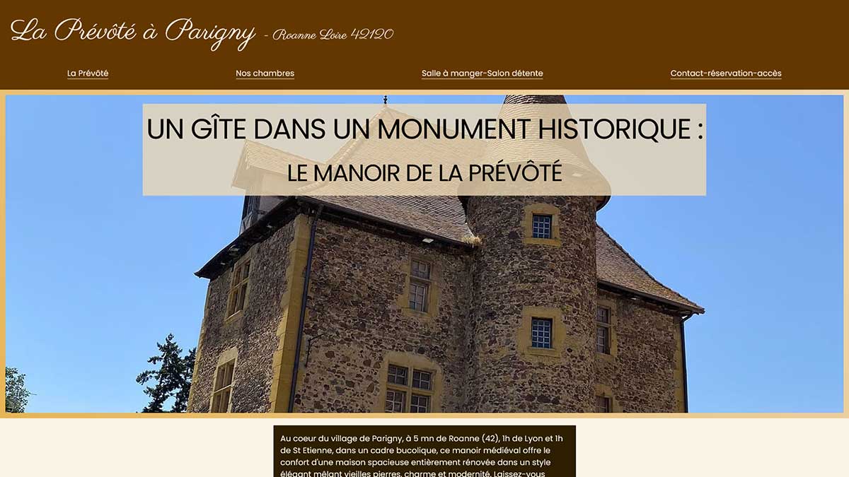 Création sîte-Le Manoir de la Prévôté-location gîte à Parigny dans la Loire