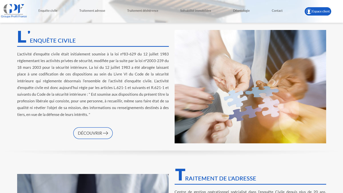 Refonte du site Groupe Profil France